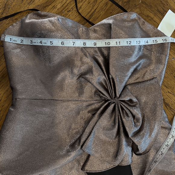 Aidan Mattox Women's Pink Strapless Bow Jacquard‎ Metallic Mini Dress Size 6 NWT - Picture 8 of 16